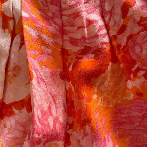 Michael Kors Silk Chiffon Sundress Midi Strapless Orange Size 6 - Picture 5 of 8